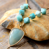 Colar com Pendente de Amazonite