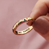 Anel Vintage Dourado Colorido