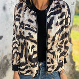 Zaira | Casaco de outono com zíper zebra