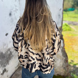 Zaira | Casaco de outono com zíper zebra