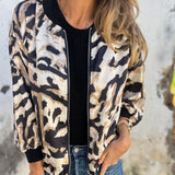 Zaira | Casaco de outono com zíper zebra
